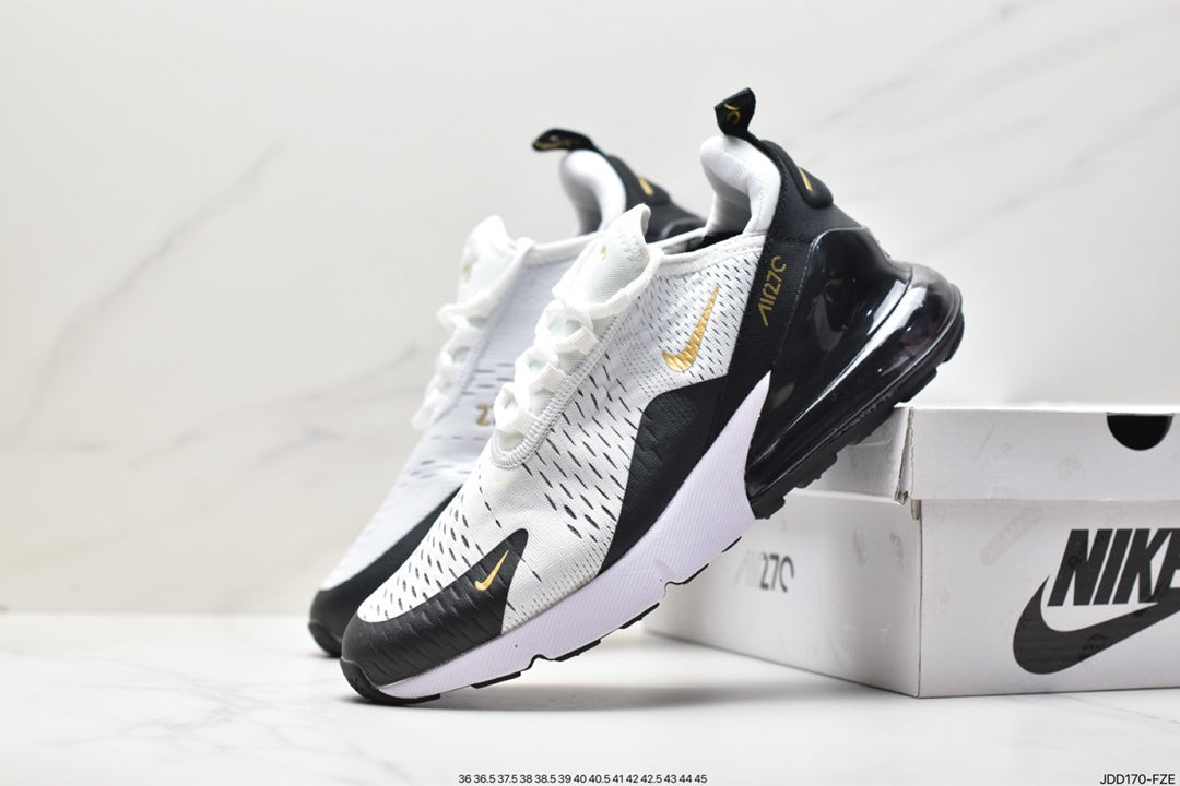 Nike Air Max 270 White Metallic Gold Black