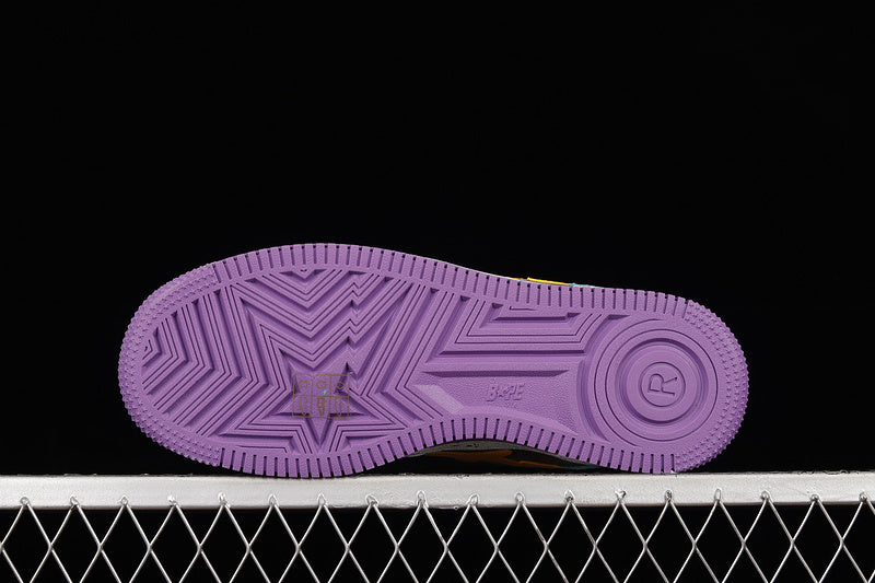 A Bathing Ape Bape Sta Teal Brown Yellow Suede