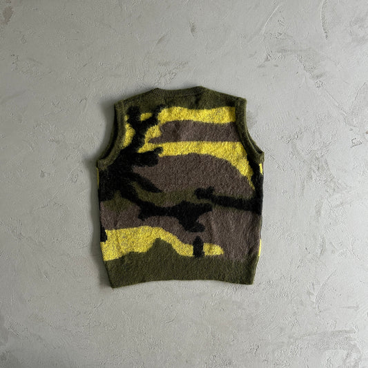 Corteiz Mohair Knit Vest Gutta Camo