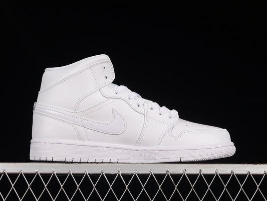 Jordan 1 Mid Triple White