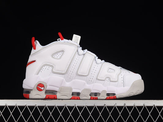 Nike Air More Uptempo 96 White Grey Fog University Red