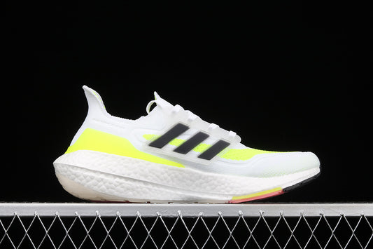 Adidas Ultra Boost 21 White Solar Yellow
