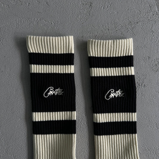 Corteiz Allstarz Socks Beige Black