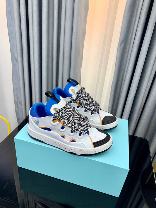 Lanvin Curb Sneaker White Blue Orange