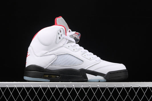 Jordan 5 Retro Fire Red Silver Tongue