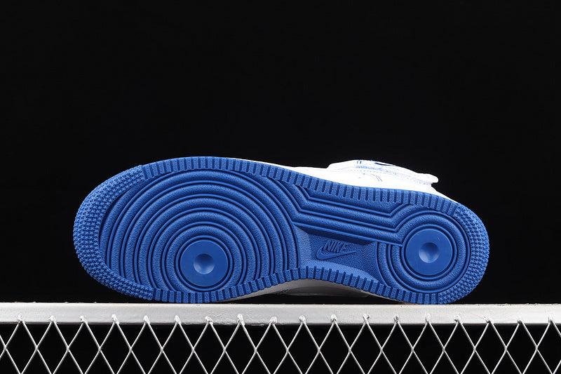 Nike Air Force 1 High White Royal Blue Contrast Stitch