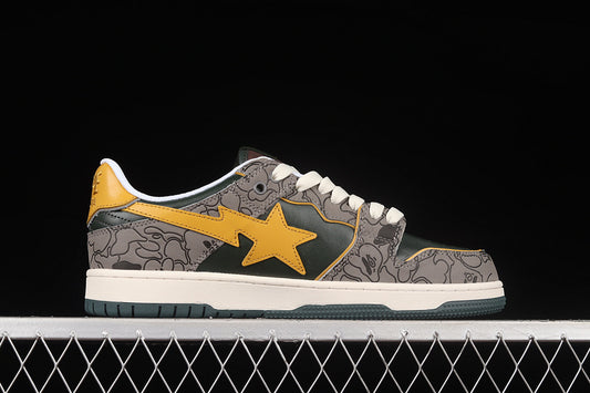 A Bathing Ape Bape SK8 Sta Grey Mustard Yellow
