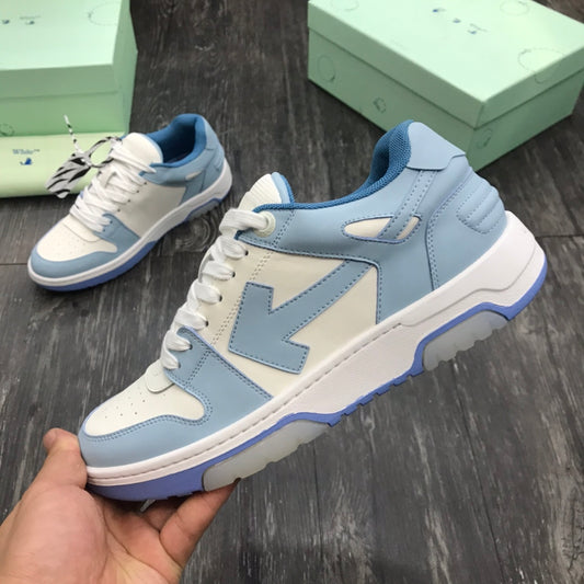 Off-White Out Of Office OOO Low Tops Calf Leather White Light Blue