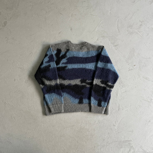 Corteiz Mohair Knit Sweater Ocean Camo