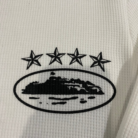 Corteiz 4Starz Alcatraz Waffle Longsleeve White