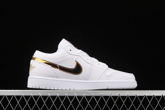 Jordan 1 Retro Low White Metallic Gold