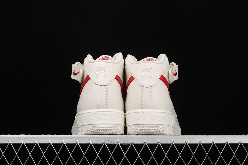 Nike Air Force 1 Mid Sail University Red