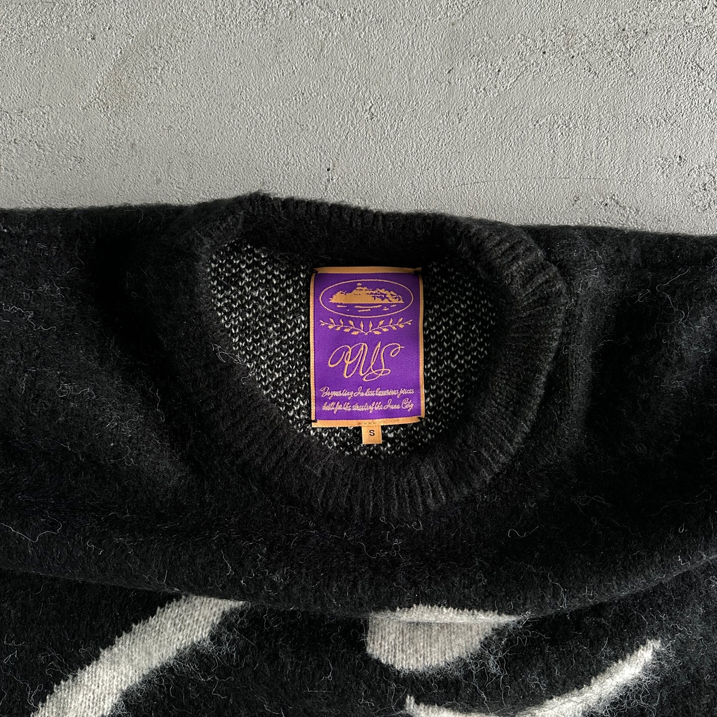 Corteiz C-Star Mohair Knit Sweater Black