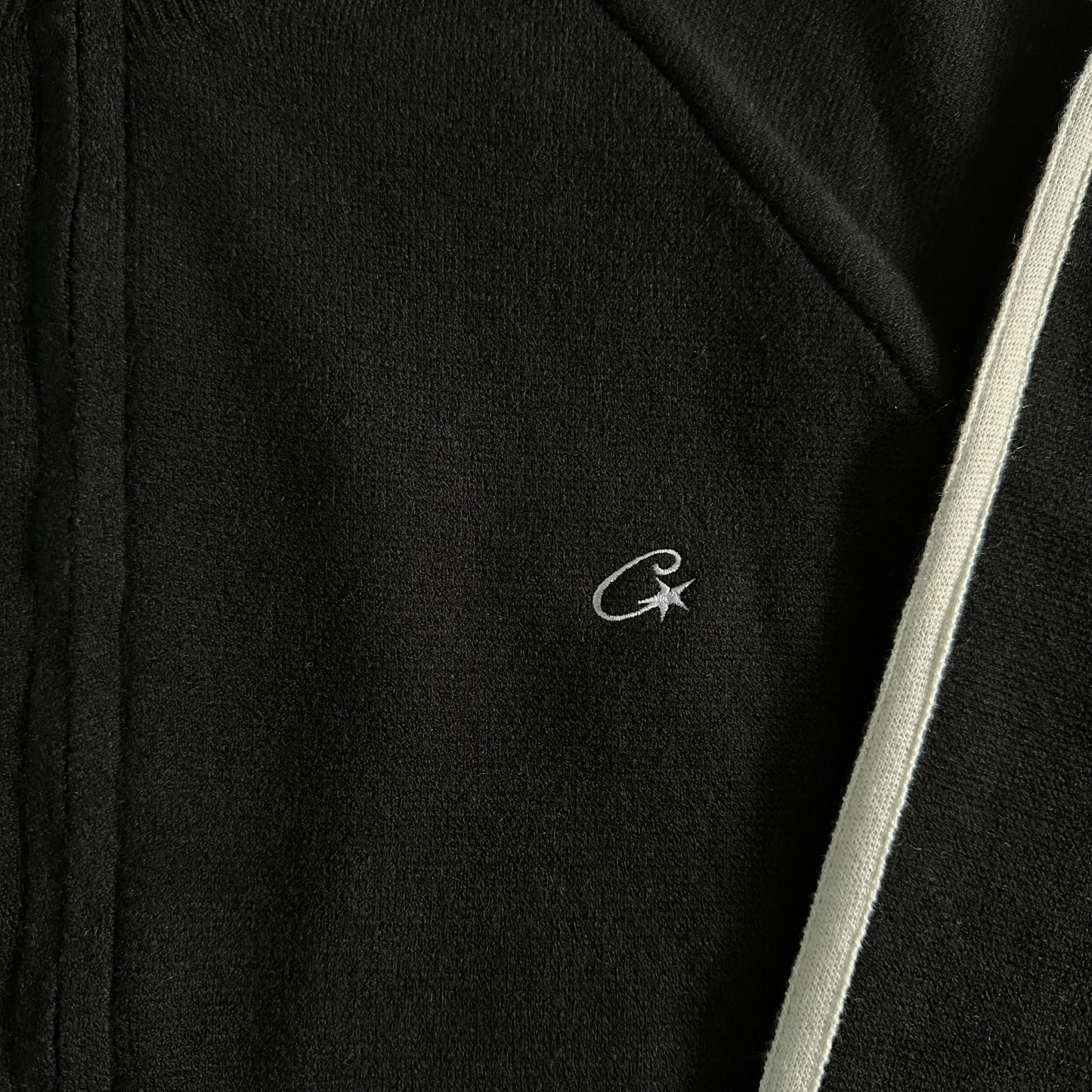 Corteiz Knit-Zip Up Fleece Black
