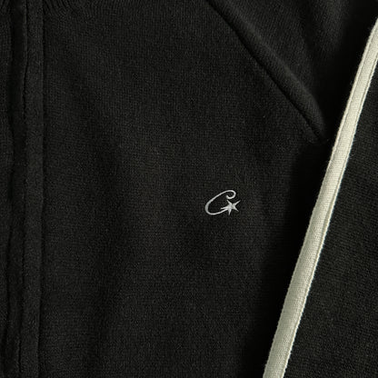 Corteiz Knit-Zip Up Fleece Black