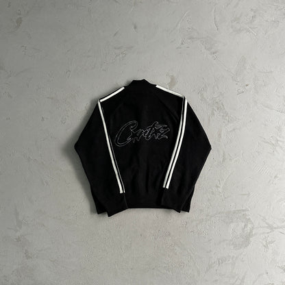 Corteiz Knit-Zip Up Fleece Black
