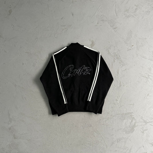 Corteiz Knit-Zip Up Fleece Black