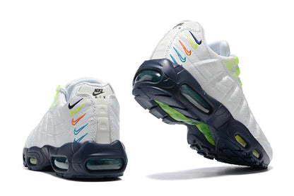 Nike Air Max 95 White Volt Football Grey 3D Multi Swoosh