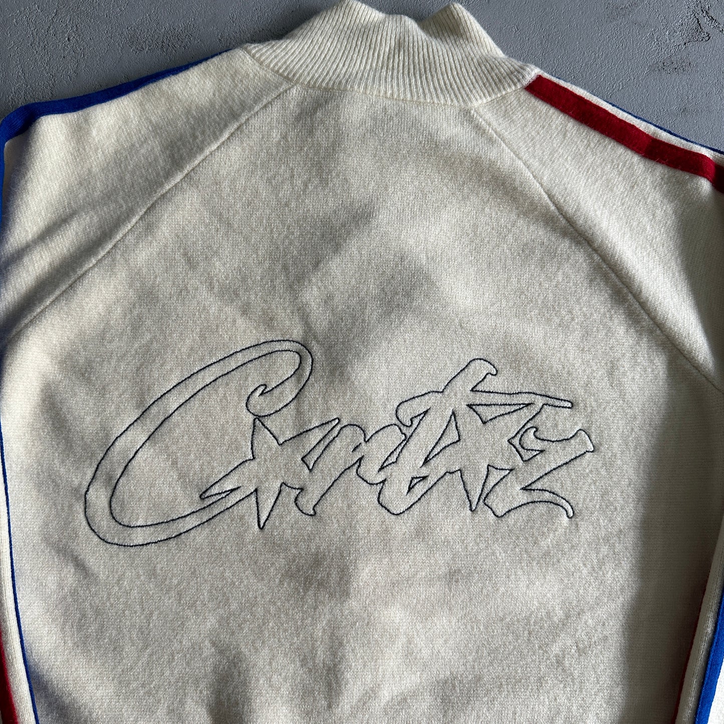 Corteiz Knit-Zip Up Fleece Cream