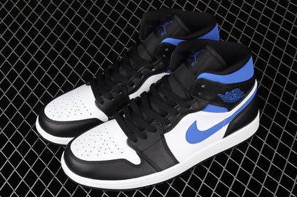 Jordan 1 Mid White Black Racer Blue