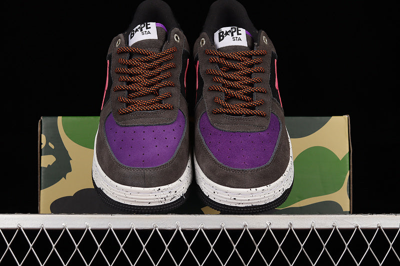 A Bathing Ape Bape Sta Black Grey Pink Suede