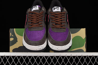 A Bathing Ape Bape Sta Black Grey Pink Suede