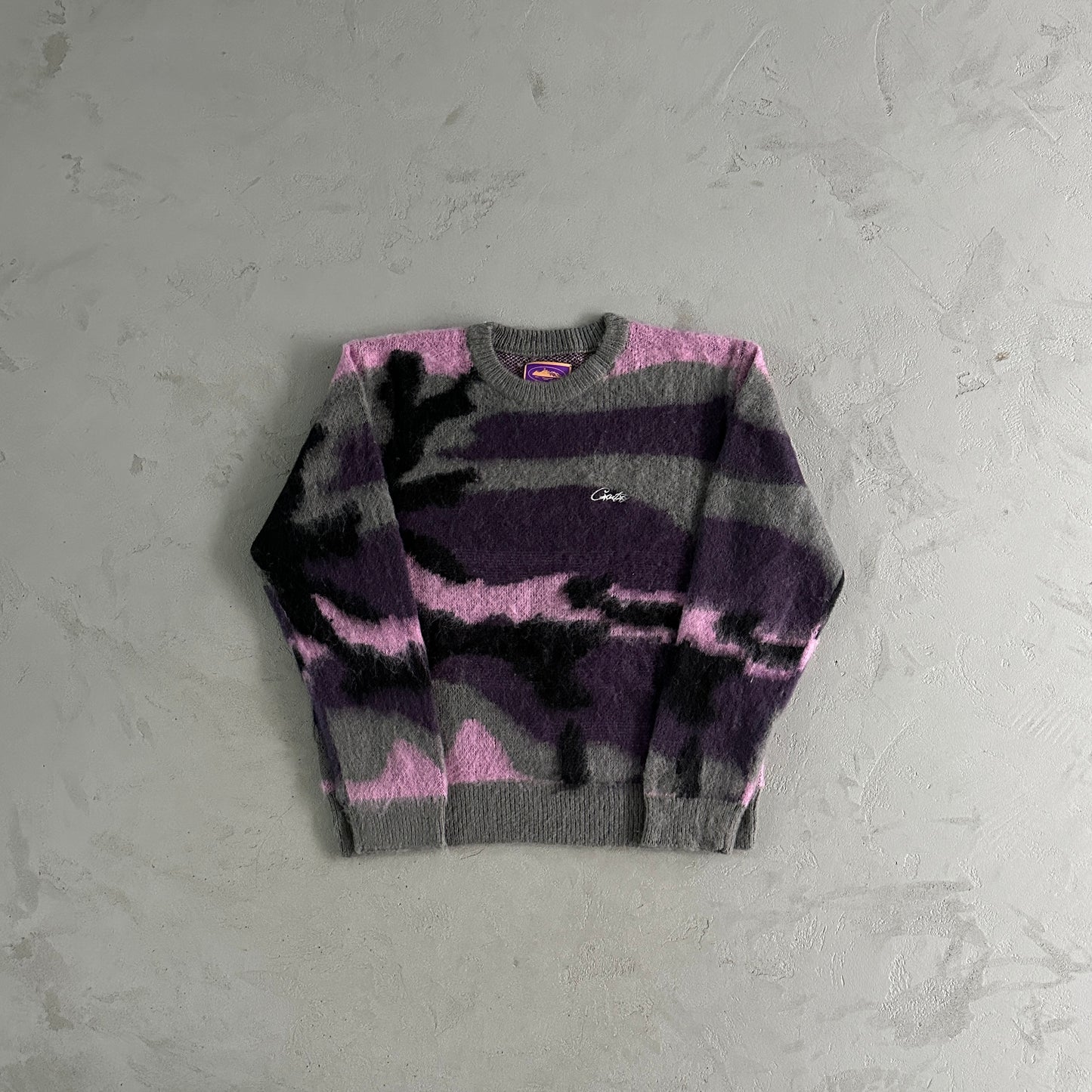 Corteiz Mohair Knit Sweater Sakura Camo