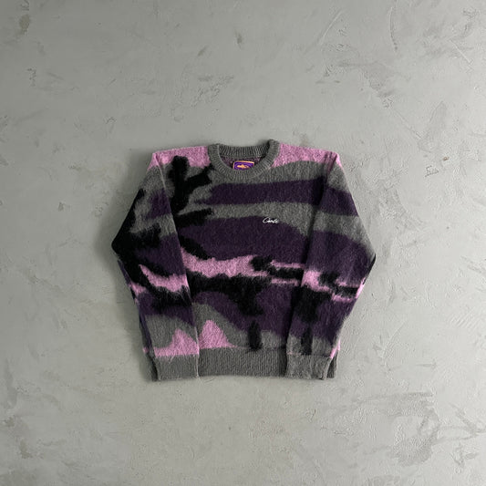 Corteiz Mohair Knit Sweater Sakura Camo