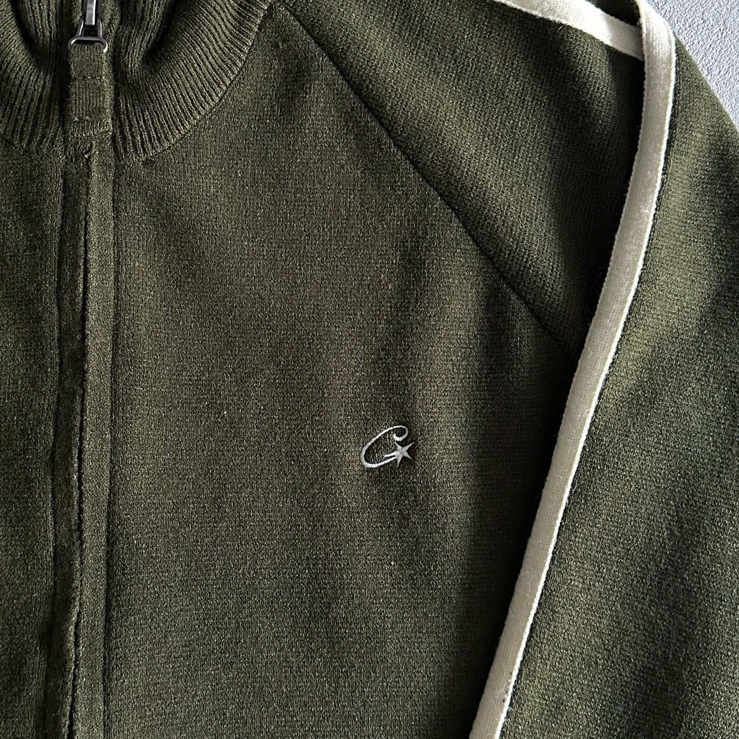 Corteiz Knit-Zip Up Fleece Olive