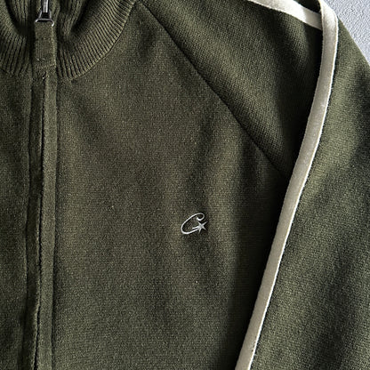 Corteiz Knit-Zip Up Fleece Olive