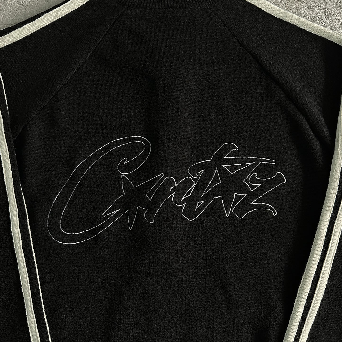Corteiz Knit-Zip Up Fleece Black