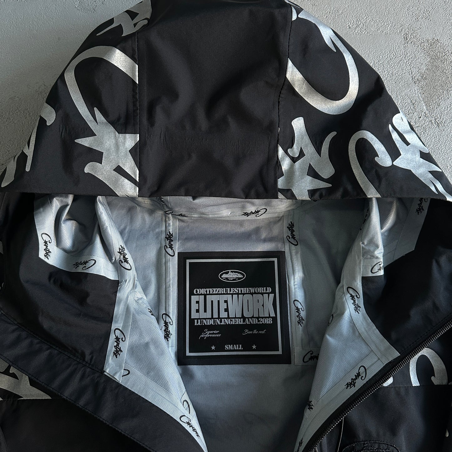 Corteiz Elitework Waterproof Shell Jacket Black