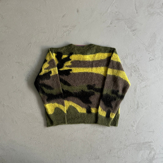 Corteiz Mohair Knit Sweater Green Camo
