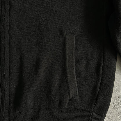 Corteiz Knit-Zip Up Fleece Black