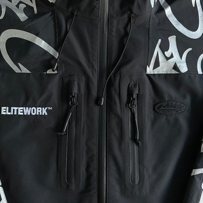 Corteiz Elitework Waterproof Shell Jacket Black
