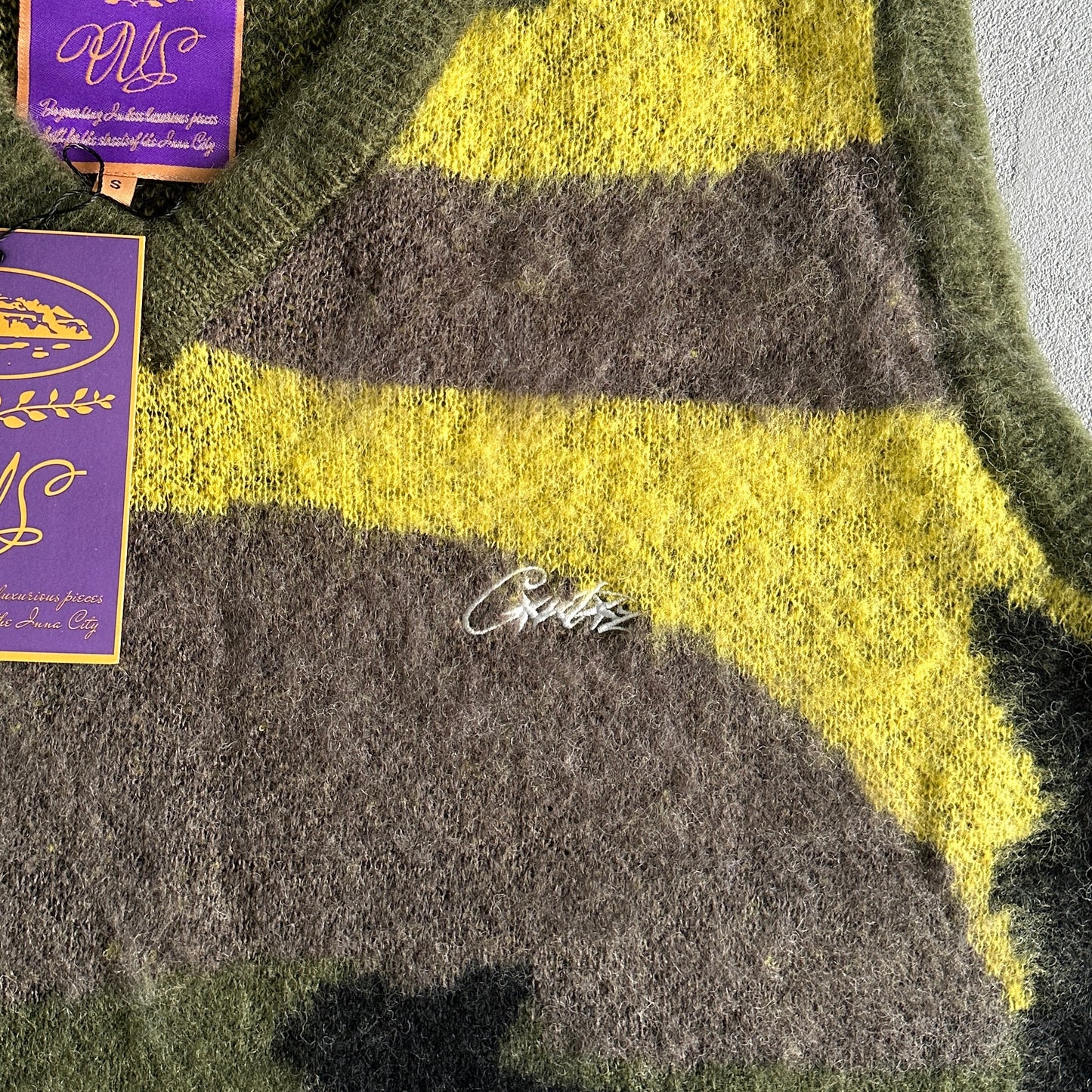 Corteiz Mohair Knit Vest Gutta Camo