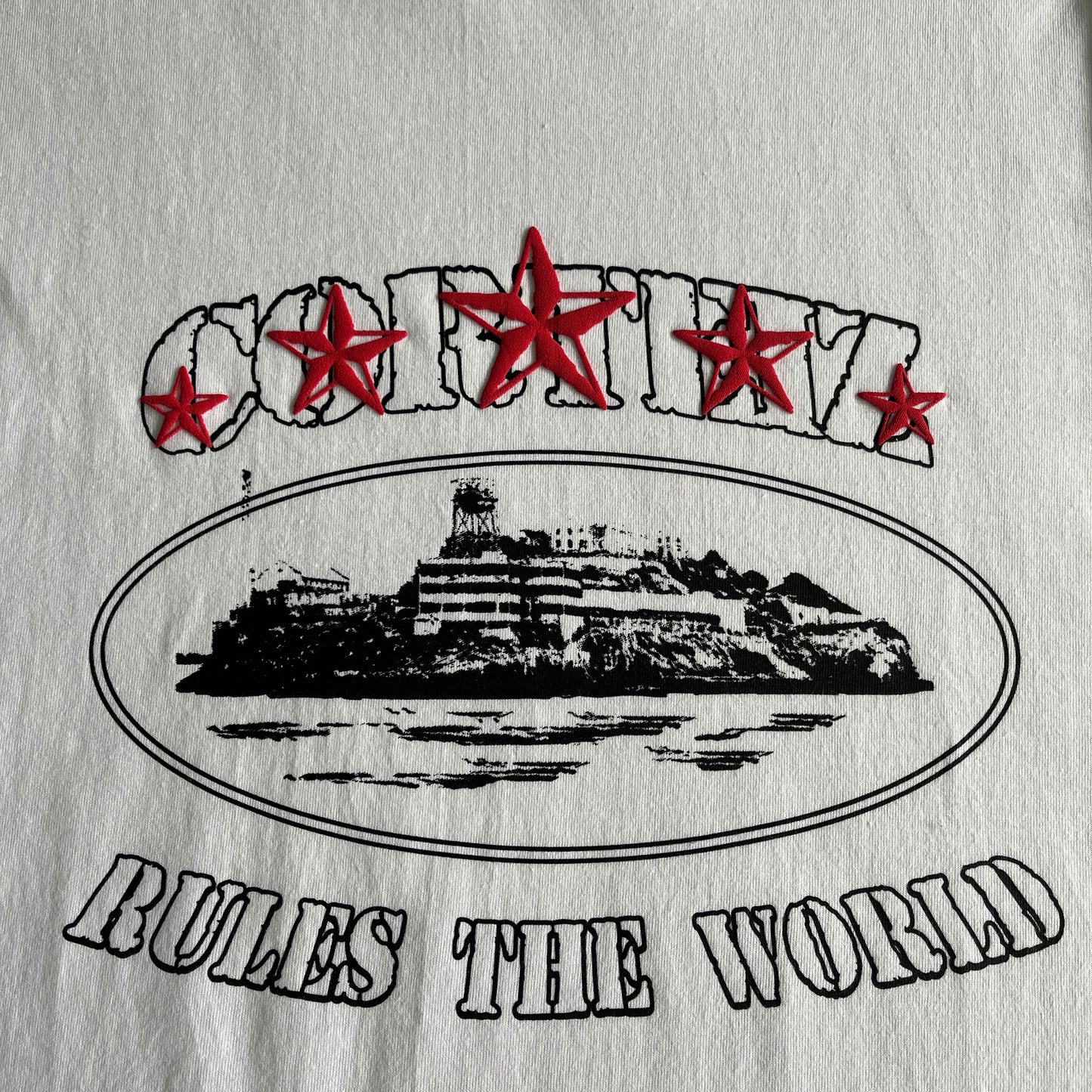 Corteiz 5 Starz Alcatraz Tee White