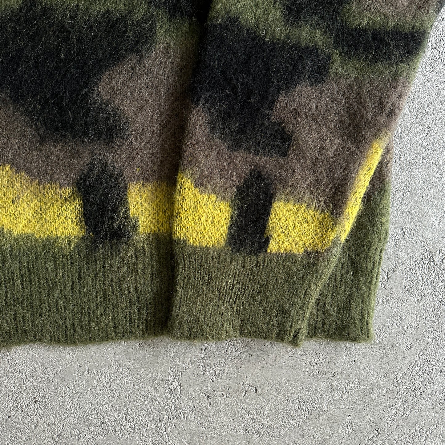 Corteiz Mohair Knit Sweater Green Camo