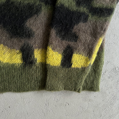 Corteiz Mohair Knit Sweater Green Camo