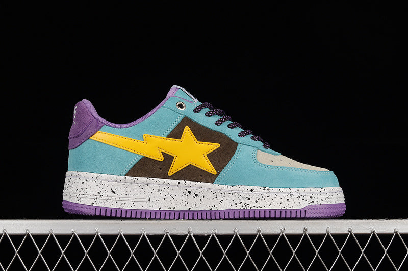 A Bathing Ape Bape Sta Teal Brown Yellow Suede