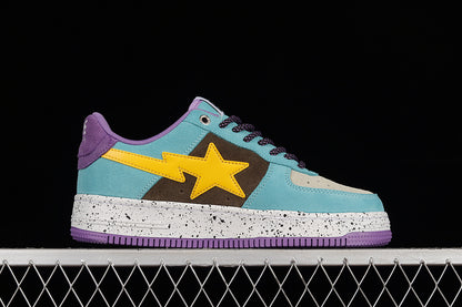 A Bathing Ape Bape Sta Teal Brown Yellow Suede