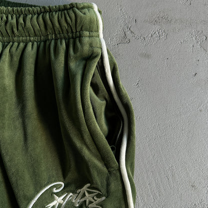 Corteiz VVS Velour Bottoms Green