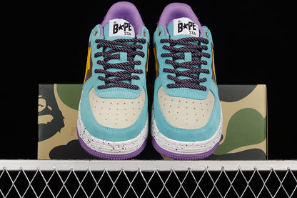 A Bathing Ape Bape Sta Teal Brown Yellow Suede