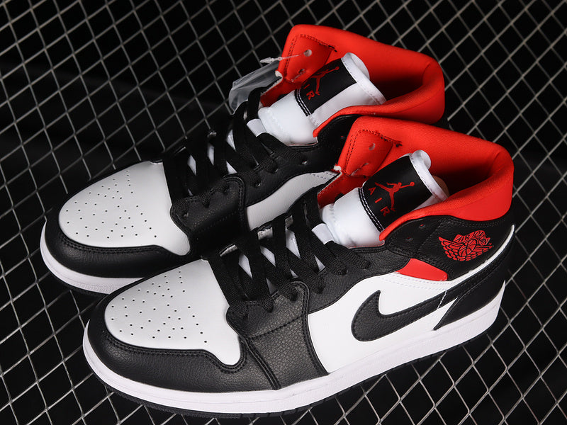 Jordan 1 Mid Gym Red Black White Panda