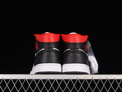 Jordan 1 Mid Gym Red Black White Panda