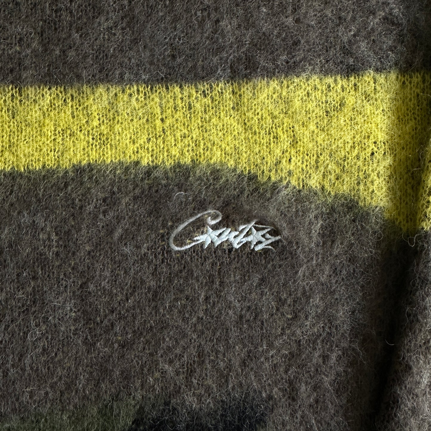Corteiz Mohair Knit Sweater Green Camo