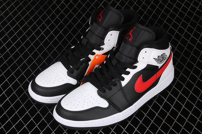 Jordan 1 Mid Black Chile Red White