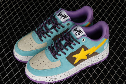 A Bathing Ape Bape Sta Teal Brown Yellow Suede