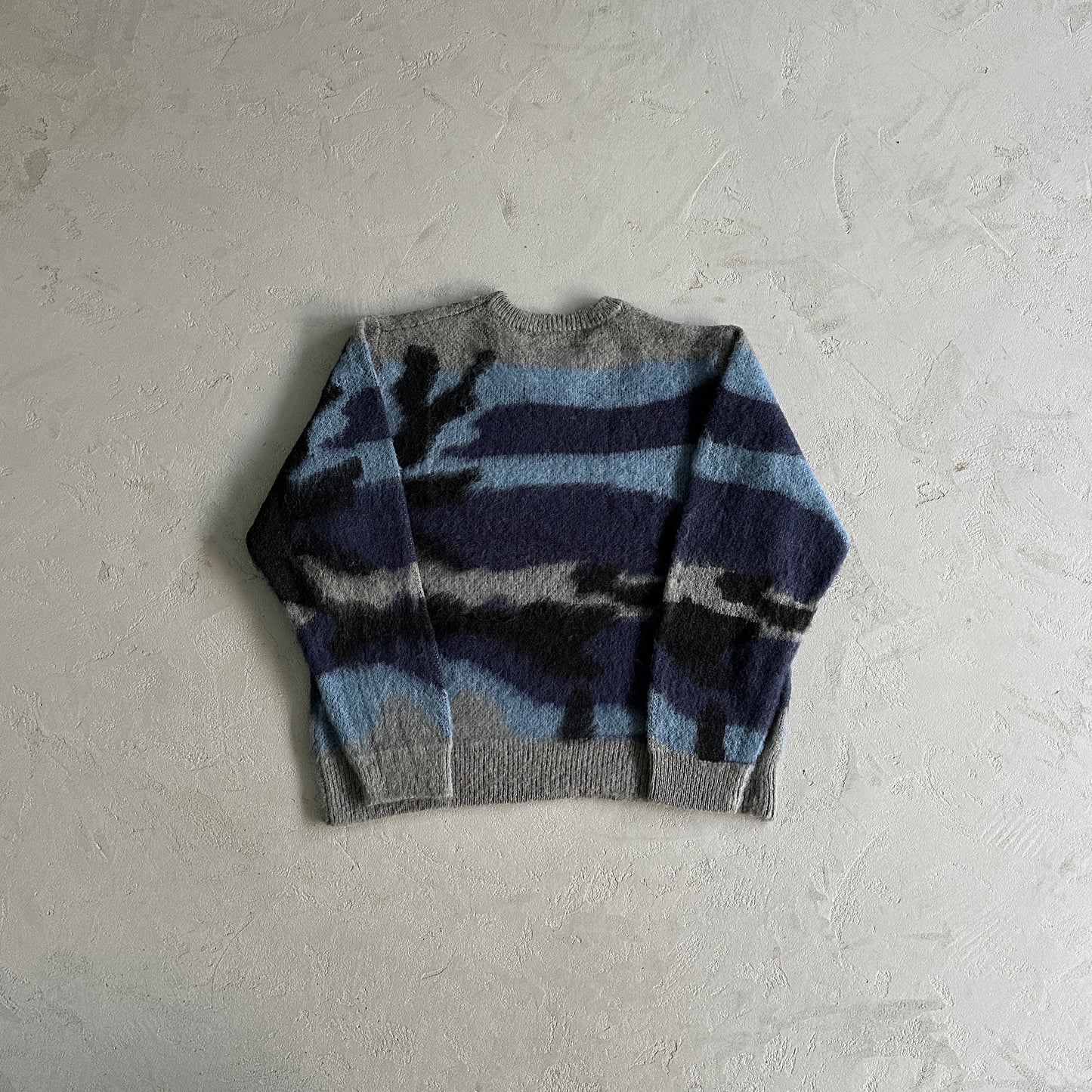 Corteiz Mohair Knit Sweater Ocean Camo