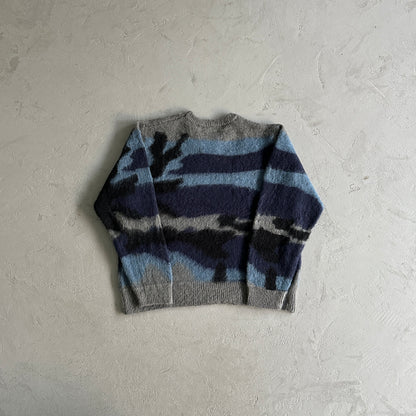 Corteiz Mohair Knit Sweater Ocean Camo